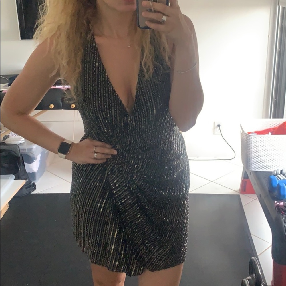 Parker beaded dress small black